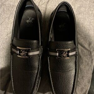 Beverly Hills Polo Club Black Leather Loafers